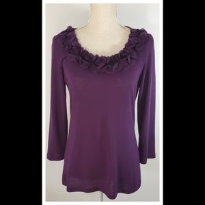 Marina Luna Purple Sweater Top Blouse
